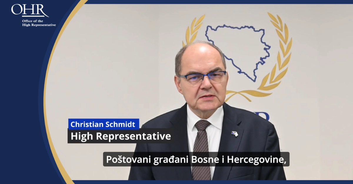 Address by High Representative Christian Schmidt on the 30th Anniversary of the Dayton Peace Agreement