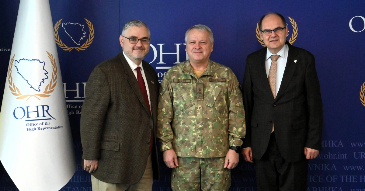 Major General Florin-Marian Barbu on a farewell visit to OHR