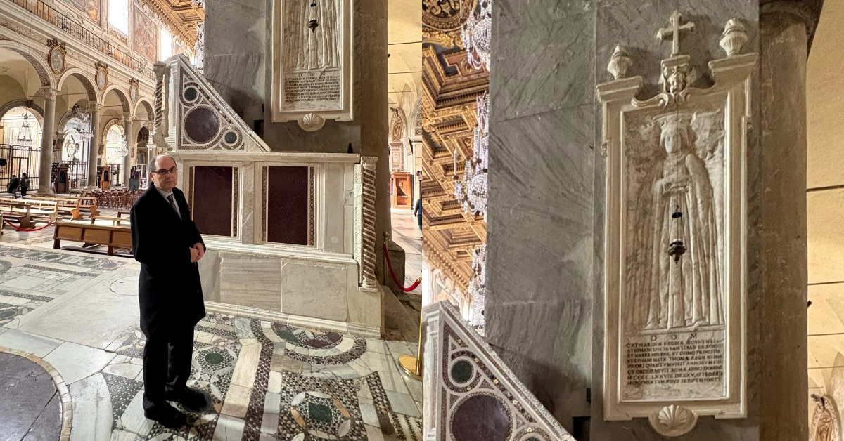 HR Schmidt Visits Resting Place of Bosnian Queen Katarina Vukcic Kosaca
