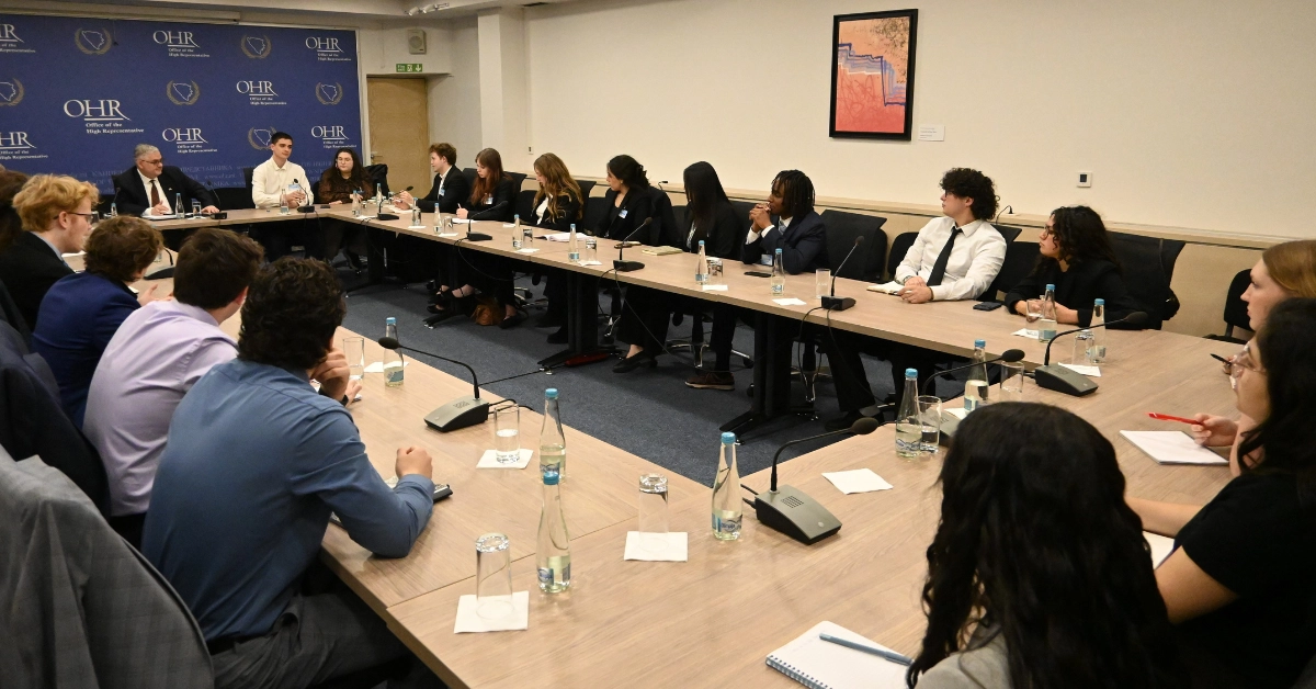 PDHR Crishock spoke with students of the American University in Brussels about BiH's European path