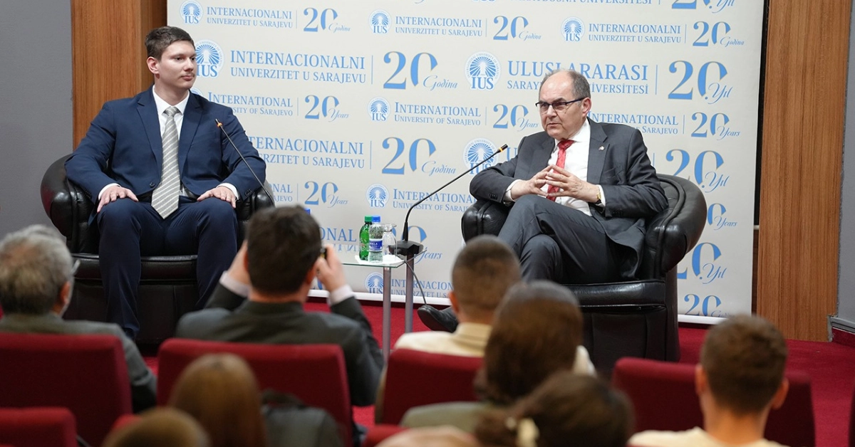 High Representative Christian Schmidt speaks with students at International University of Sarajevo